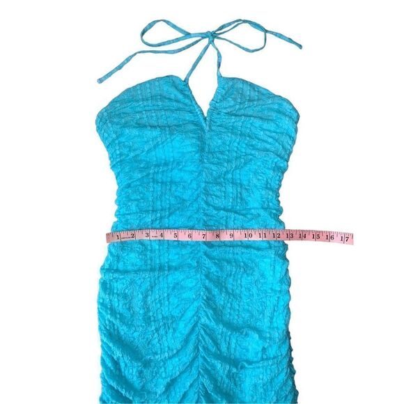 Ganni Ruched Stretch Lace Halter Maxi Dress - Picture 13 of 15